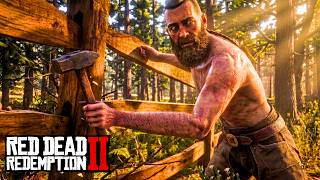 CONSTRUÍ UMA CABANA ISOLADA NA FLORESTA DO URSO LENDÁRIO - CAÇADOR LENDÁRIO #2 - RDR2
