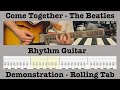 Come Together - The Beatles - Rhythm Guitar Only - Guitar Lesson - Demonstration - Rolling Tab