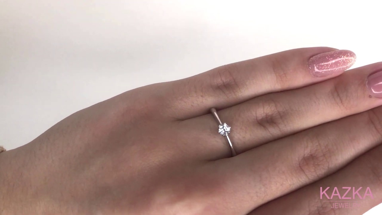 Кольцо с бриллиантом в белом золоте (101-10027)