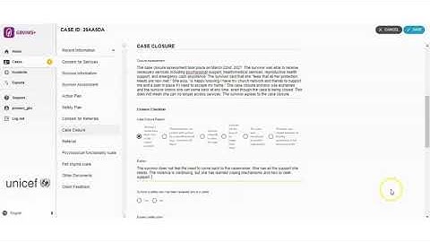 GBVIMS+ Case Closure and Client Feedback