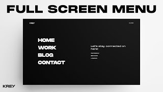😮 How to make a FULL SCREEN MENU Navigation🔥 | Krey Academy✅