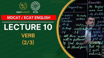 English MDCAT / ECAT | Lecture 10 | Verb (2/3) | PCTB Insaf Academy