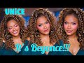 The Prettiest Carmel Blonde Highlight Water Wave Wig | Glueless + Drawstring | Ft. Unice Hair