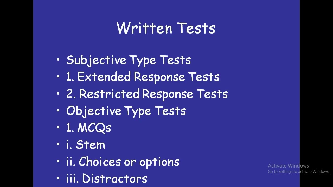 Test and its different types