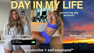 *productive* DAY IN MY LIFE | self-employed, wellness routine, healthy habits, & life in my new home