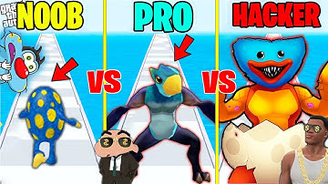 NOOB VS PRO VS HACKER VS GOD IN MONSTER EGG EVOLUTION WITH SHINCHAN & CHOP & OGGY!