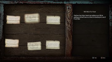 NOTICES: Will Work For Food (Witcher 3 In-Game Lore Read Aloud)