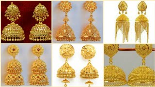 ঝুমকা কানের দুলের ডিজাইন ॥ traditional gold jhumka earrings design for ideas