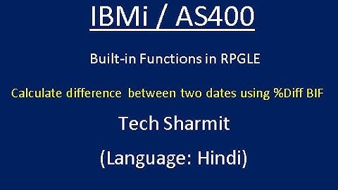 IBMi (AS400) - %Diff Built-in function in #RPGLE #IBMi #AS400