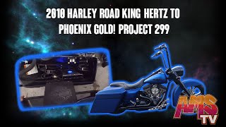 Bagger stereo on this Harley Road King with Phoenix Gold in Los Angeles