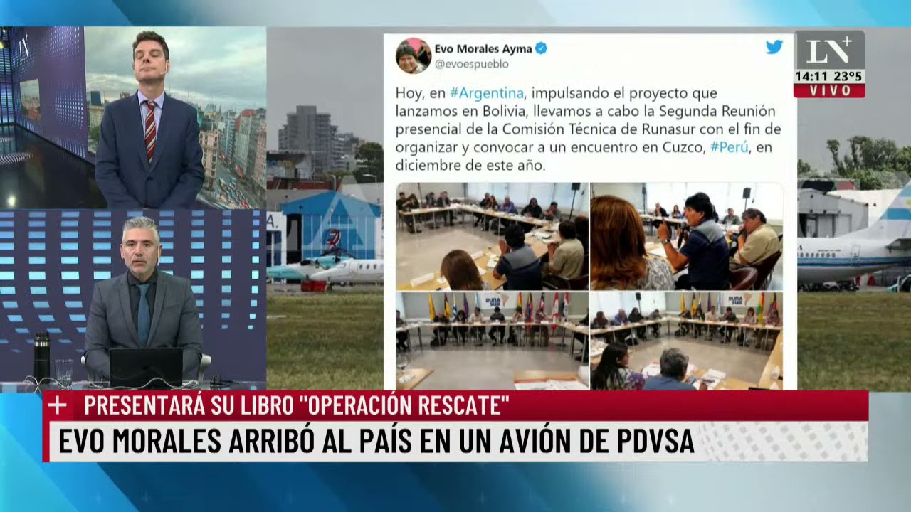 Avión de la PDVSA aterrizó en Aeroparque y trajo a Evo.