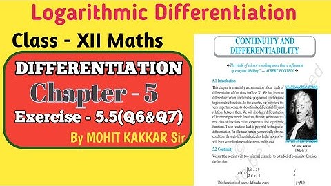 Exercise - 5.5(Q6&Q7) Continuity & Differentiability Class 12 chapter 5 Logarithmic Differentiation