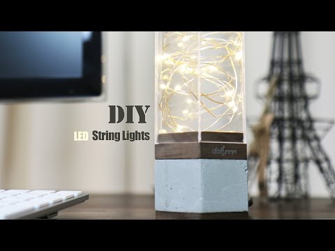 DIY Concrete Base LED Lamp l String Lights.