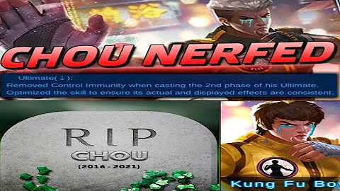 CHOU BIG NERF! RiP TO ALL CHOU USERS !😥😢😭i Stop playing Chou or not🤔(Chou montage #3)