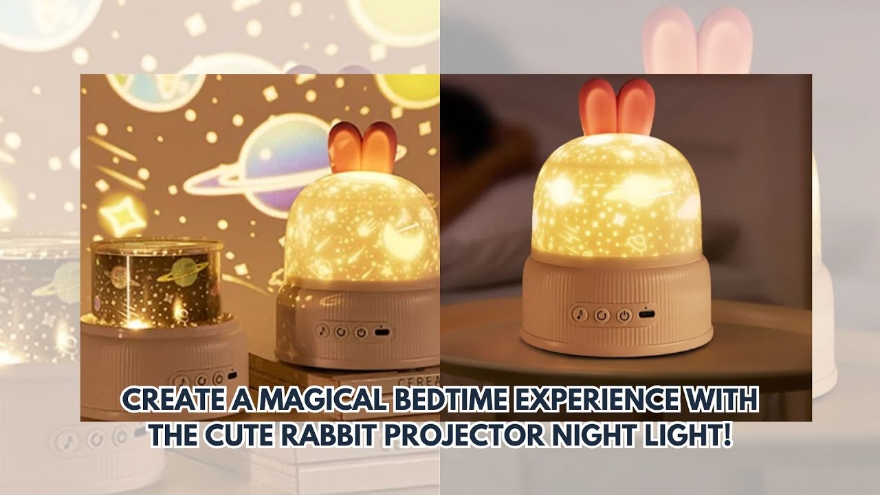 Cute Rabbit Projector Night Light for Kids