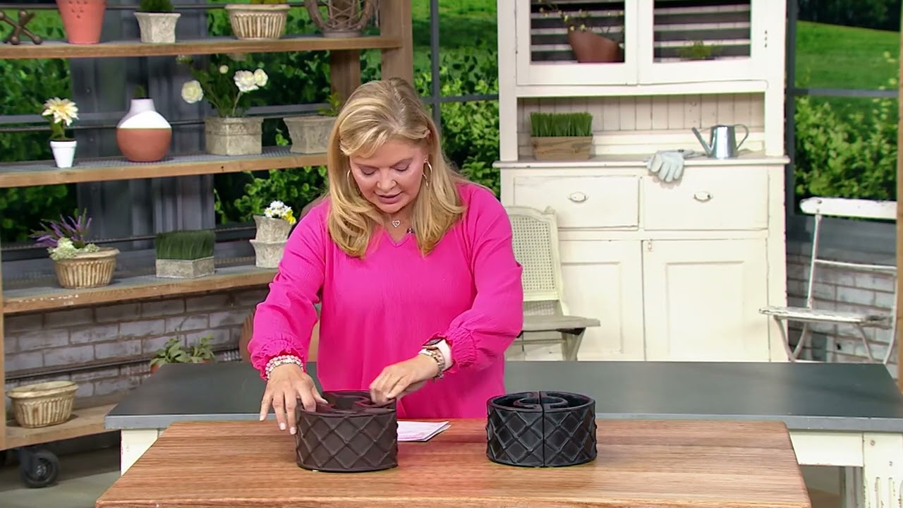 Wicker Park 2-Piece 8" Wide Umbrella Pole Planter on QVC