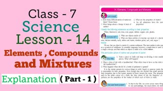 7th science lesson 14 elements compounds and mixtures part 1 Mh Board.