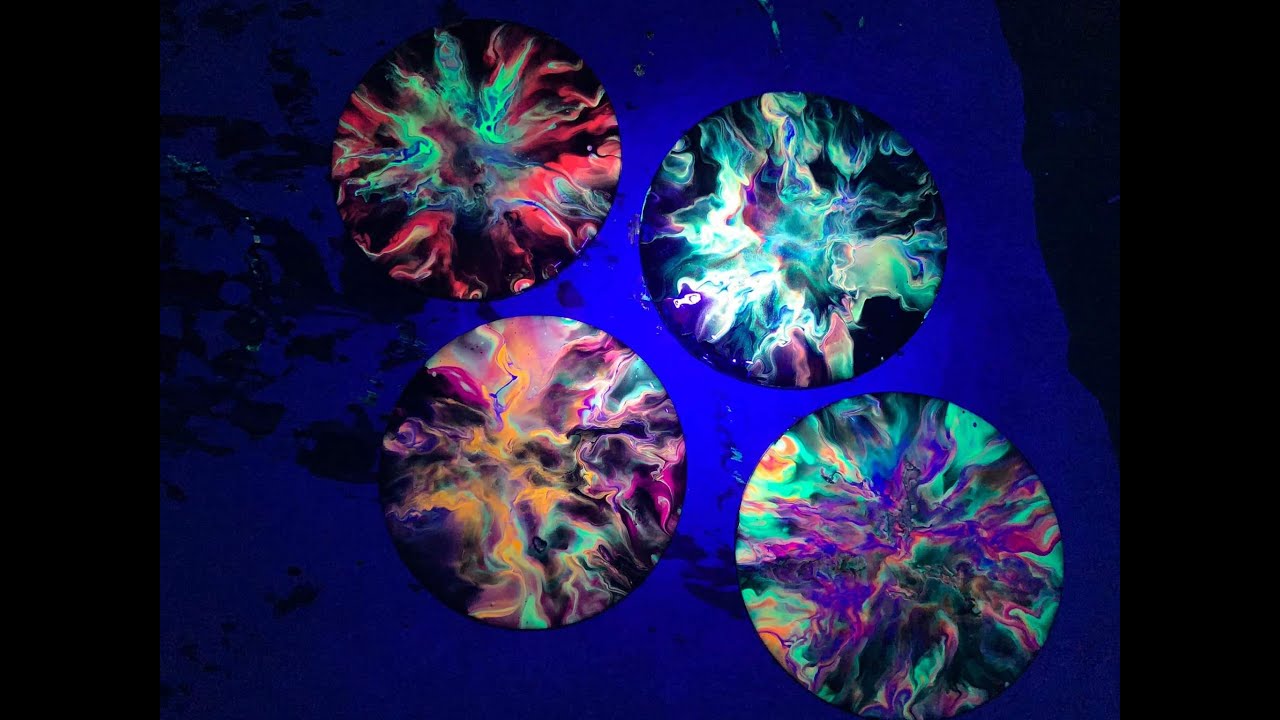 Awesome wood coasters with Arteza ready mixed neon acrylic paint