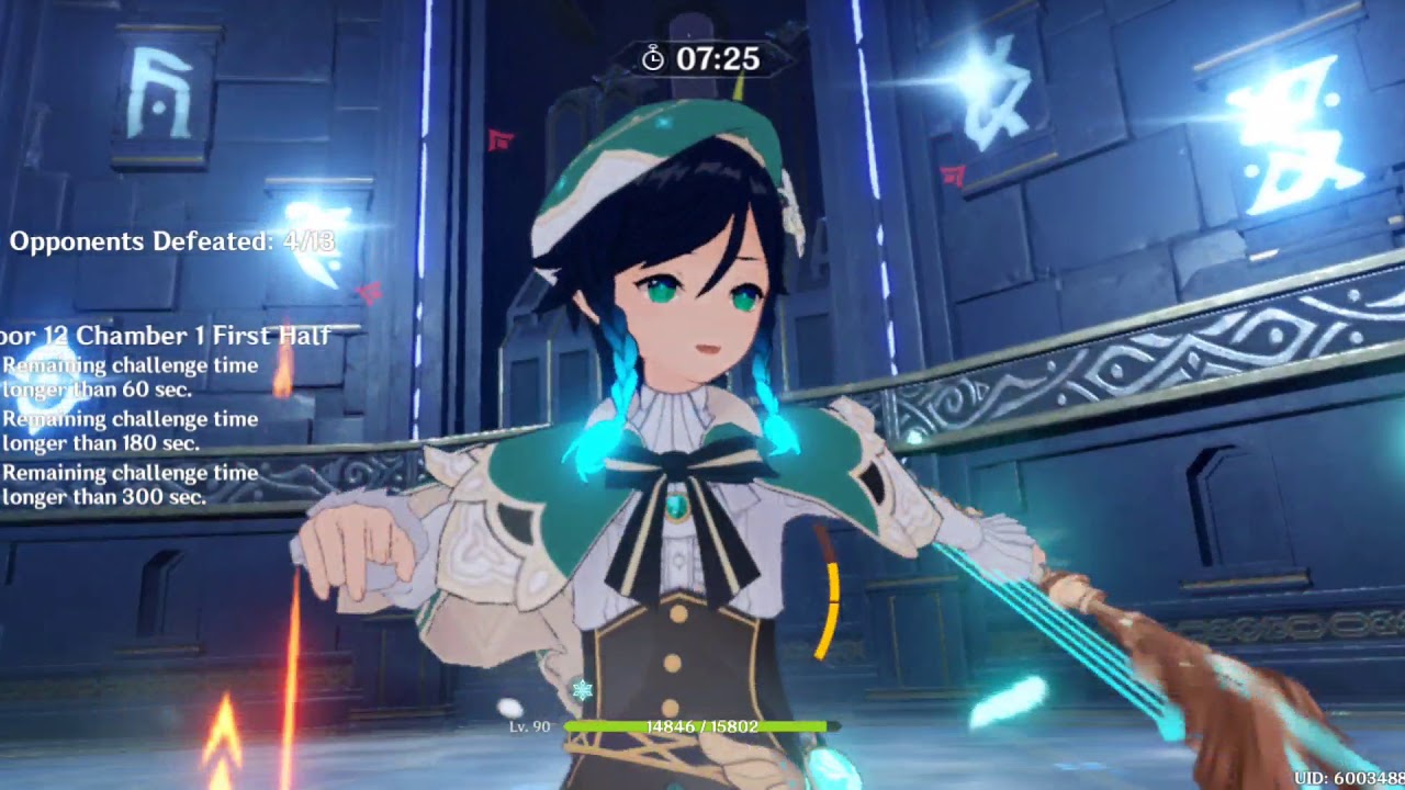 Venti solo abyss 12-1 level 90 Genshin Impact