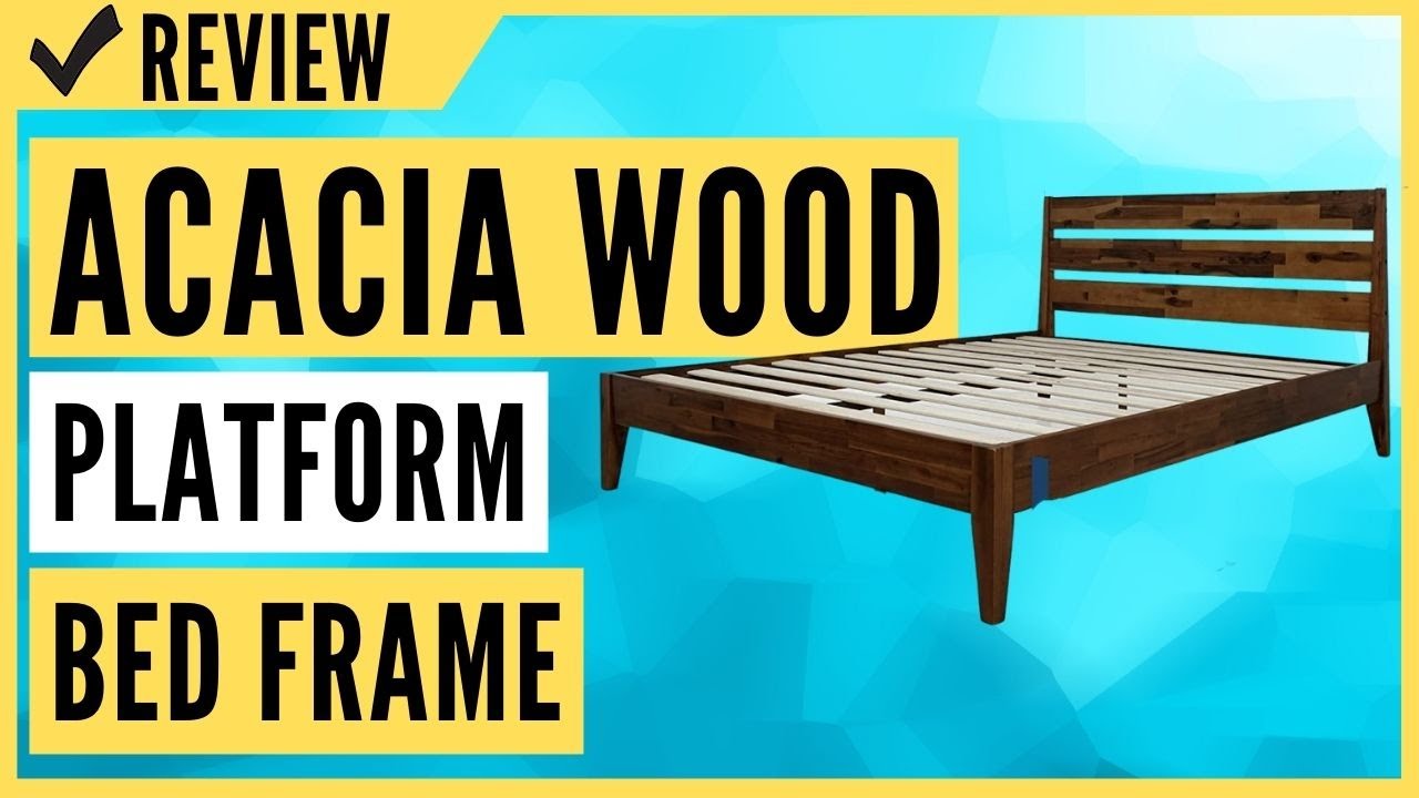 ACACIA Emery 14 Inch Wood Platform Bed Frame with Headboard YouTube