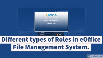eOffice - What are different types of roles users in File Management System -Video 11 - Hindi Series