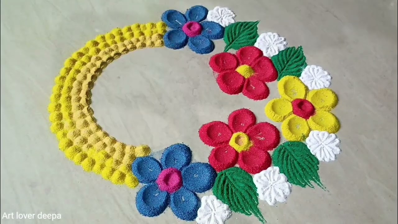Small size rangoli design for laxmi pujan//laxmi pujan rangoli ideas//