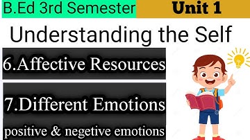 Effective Resources & Different Emotions (positive/negetive)|| Understanding the Self@santanukar3363