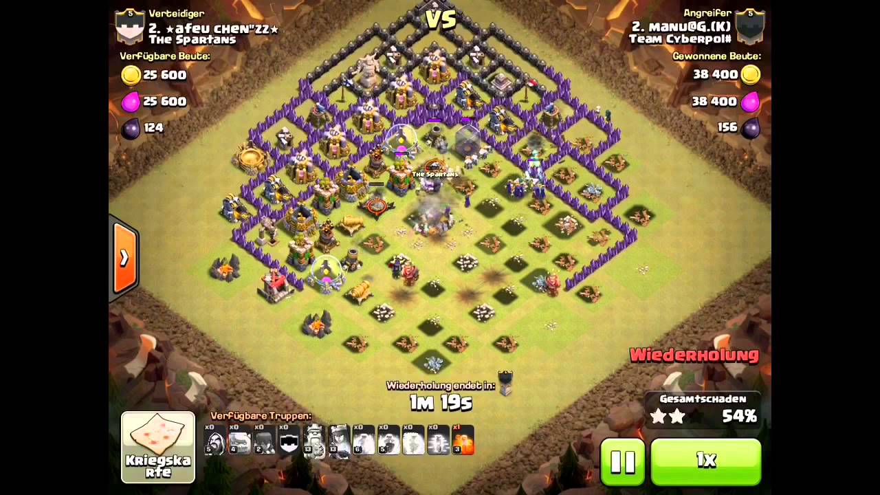 Clash Of Clans Angriff Rathaus Level 9 Rathaus 9 Hexen Angriff - Clash of Clans [DE] - YouTube