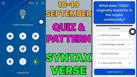 18 September Syntax Verse Daily Vault Pattern Code | Syntax Verse Quiz Answer 18 September |