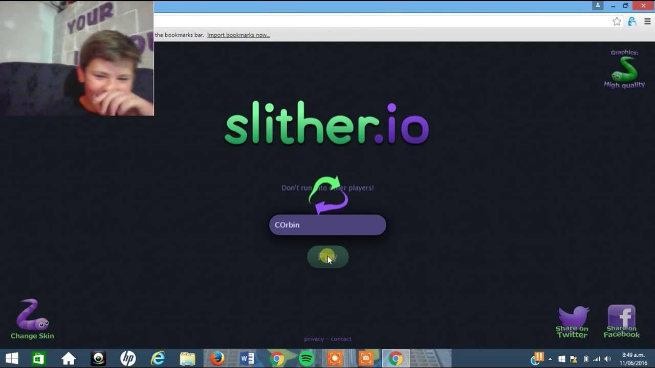Slither.io not loading/first time face cam YouTube