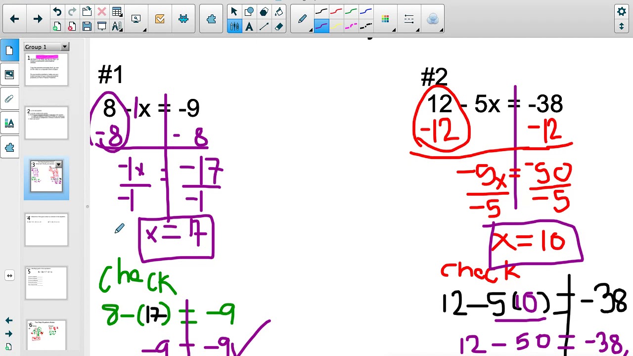 Part 2 Solving Two Step Equations - YouTube