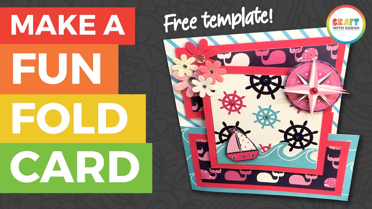 Quick & Easy Fun Fold Card (FREE PDF and Cricut template) Throughout Card Folding Templates Free
