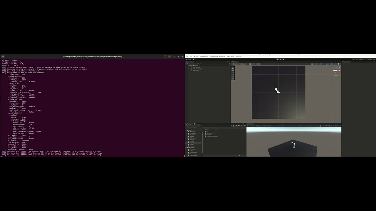 MercuryA1 ML Agents Unity 3D - YouTube
