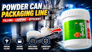 Protein Powder Packaging Line | Automatic Filling, Capping & Round Can Labeling