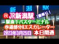 2023年3月25日祝JR新潟駅 駅直下バスターミナル歩道部分開通！新設エスカレーター1番乗り！リニューアル工事状況