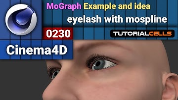 0230. MoGraph Examples ( create eyelash with mospline ) in cinema 4d