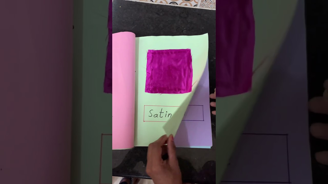 Types of fabrics scrap book | School project for 1st grade #fabric
