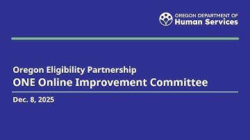 OEP ONE Online Improvement Committee – December 8, 2025