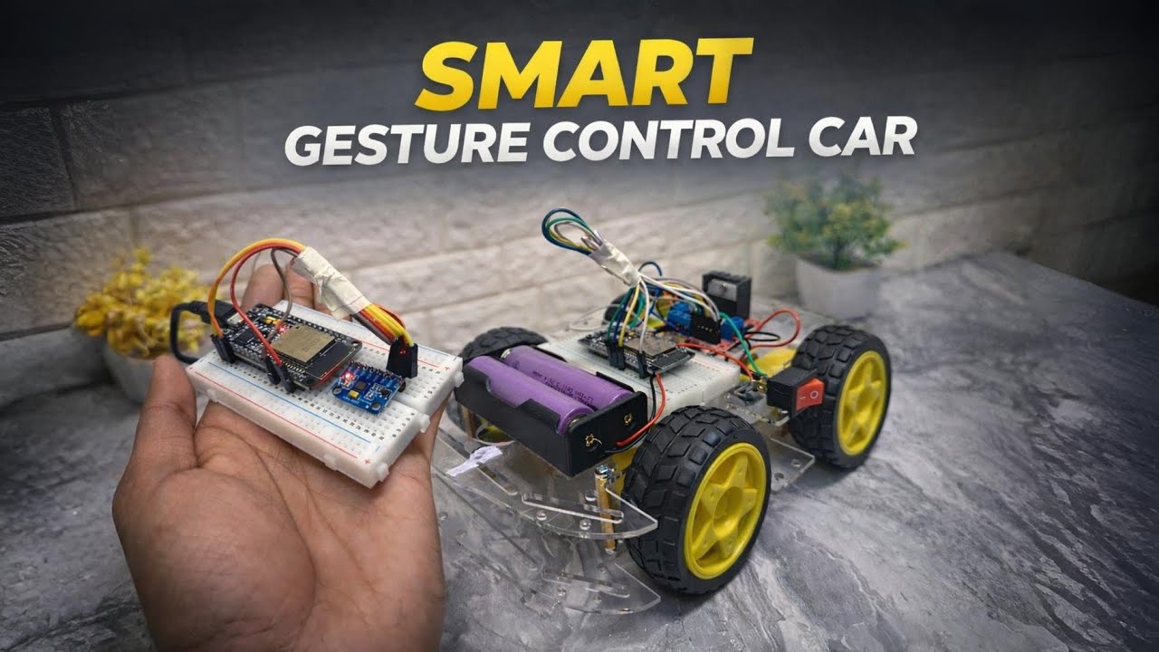 Автомобиль с управлением жестами на основе ESP32 и MPU6050 | Беспроводной робот, управляемый движ...