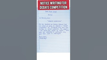 Notice writing for Debate competition#noticewriting #noticeformat #shorts #short #youtubeshorts