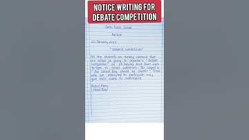 Notice writing for Debate competition#noticewriting #noticeformat #shorts #short #youtubeshorts