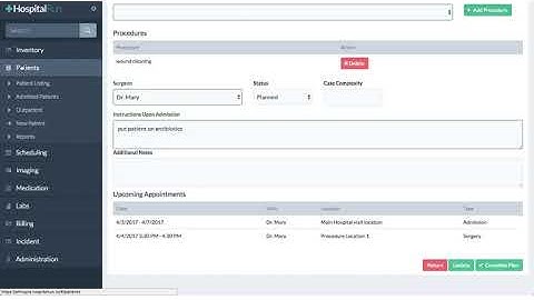 HospitalRun 1.0 Help - Operative Plan