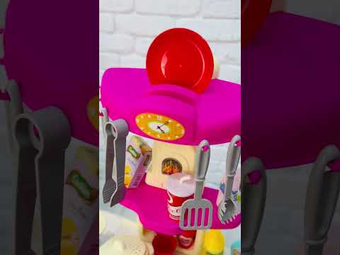 Дитяча інтерактивна ігрова кухня на 64 предмети з продуктами та посудом, видео 1