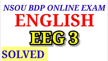 BDP NSOU EEG 3 online exam SOLVED || English Paper 3rd  Nsou second year 2021 || Question Bank eeg 3