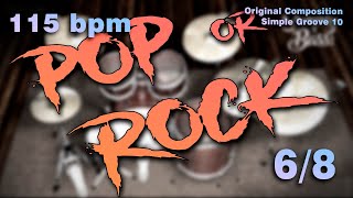 Pop or Rock 6/8 110bpm - Simple Groove 10 (Drum Loop) (Simply Bass)