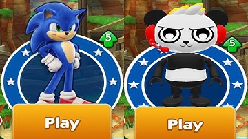 Sonic Dash vs Tag with Ryan - Sonic vs Combo Panda All Characters Unlocked Walkthrough