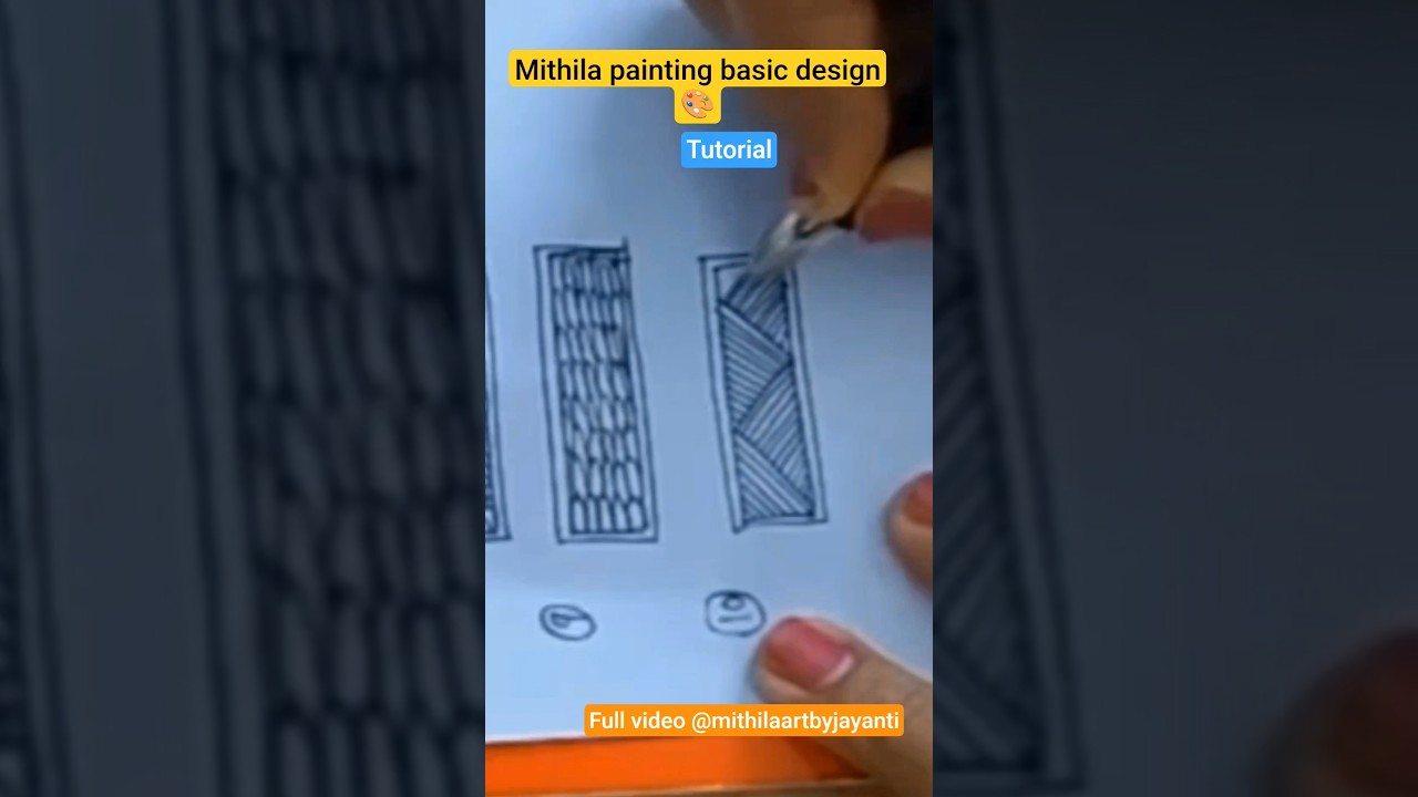 Mithila painting basic design 🎨 part : 10  | Easy for beginners🤗 | Tutorial 🖌️