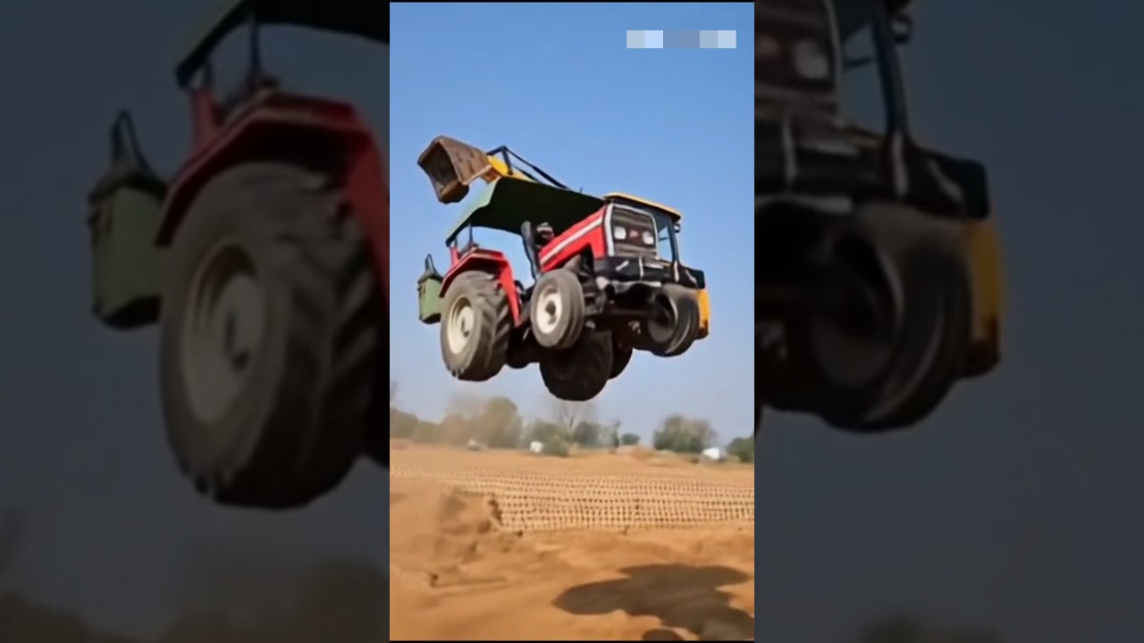 Jcb Massey tractor flying 