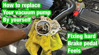Replacing the vacuum pump on a chevy Malibu fixing hard brake pedal