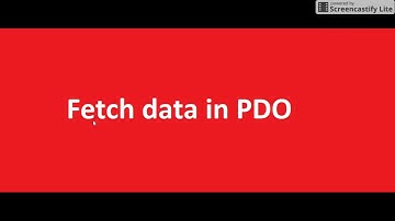 Fetch Data from Mysql in PHP using PDO - PHP Data Object